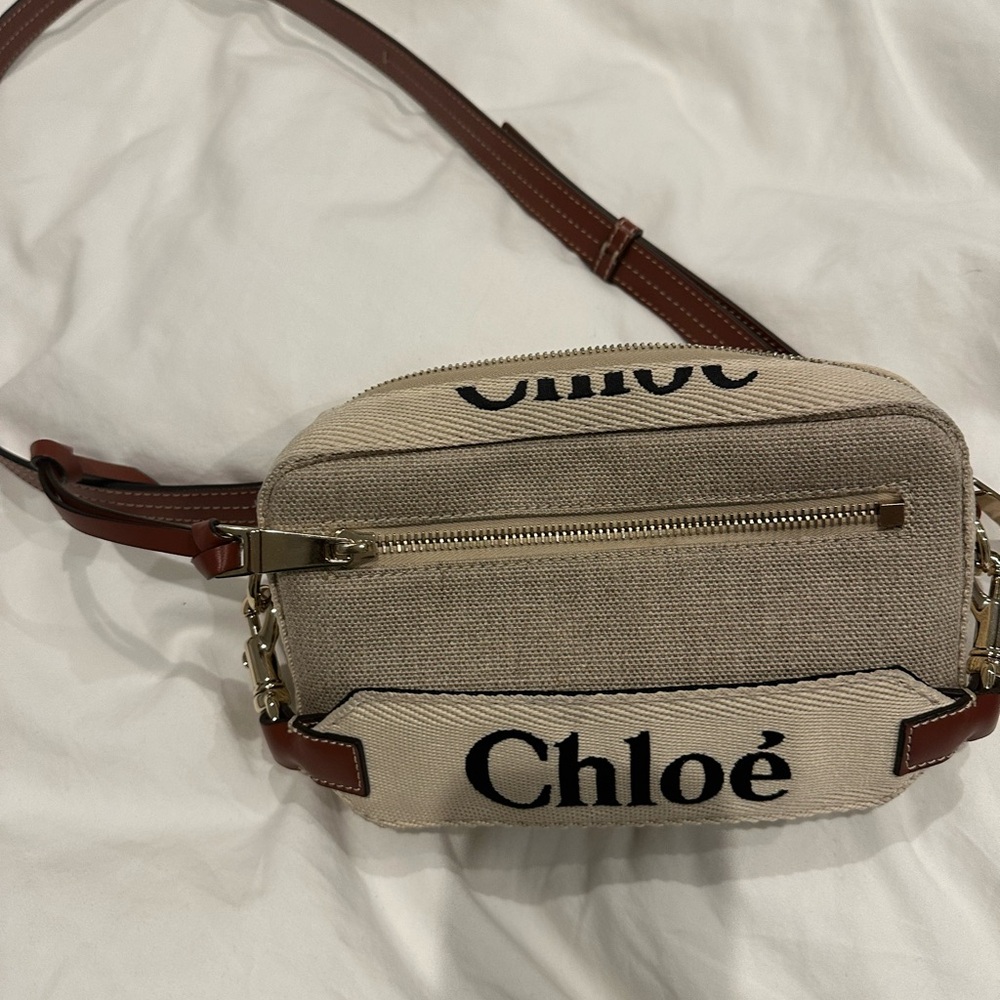 Chloe Cream and Brown belt bag